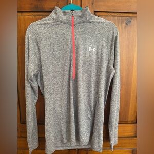 Under Armour Ladies XL Gray Loose Fit Heat Gear Pullover with 1/2 Zipper. EUC